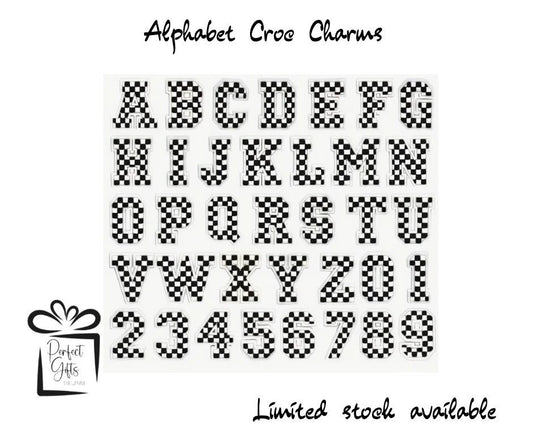 Alphabet Shoe charms, accessories BLACK