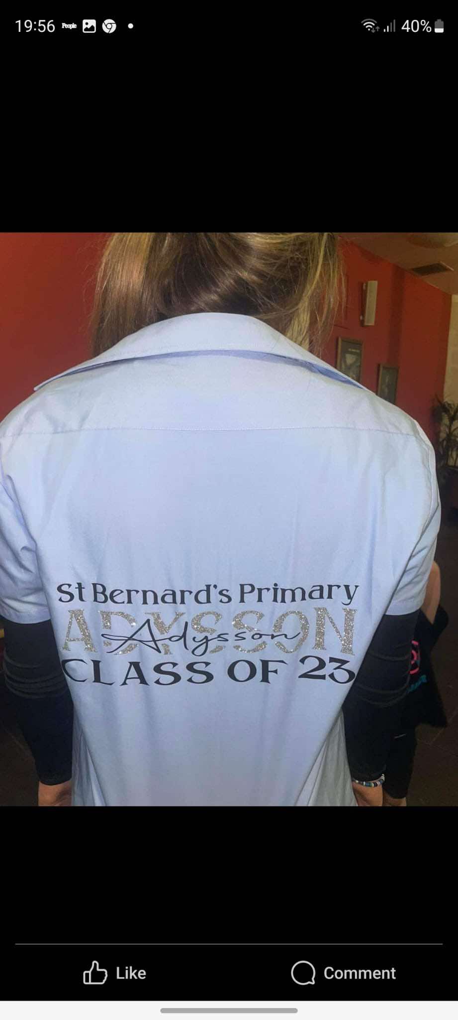 Personalised leavers school shirt