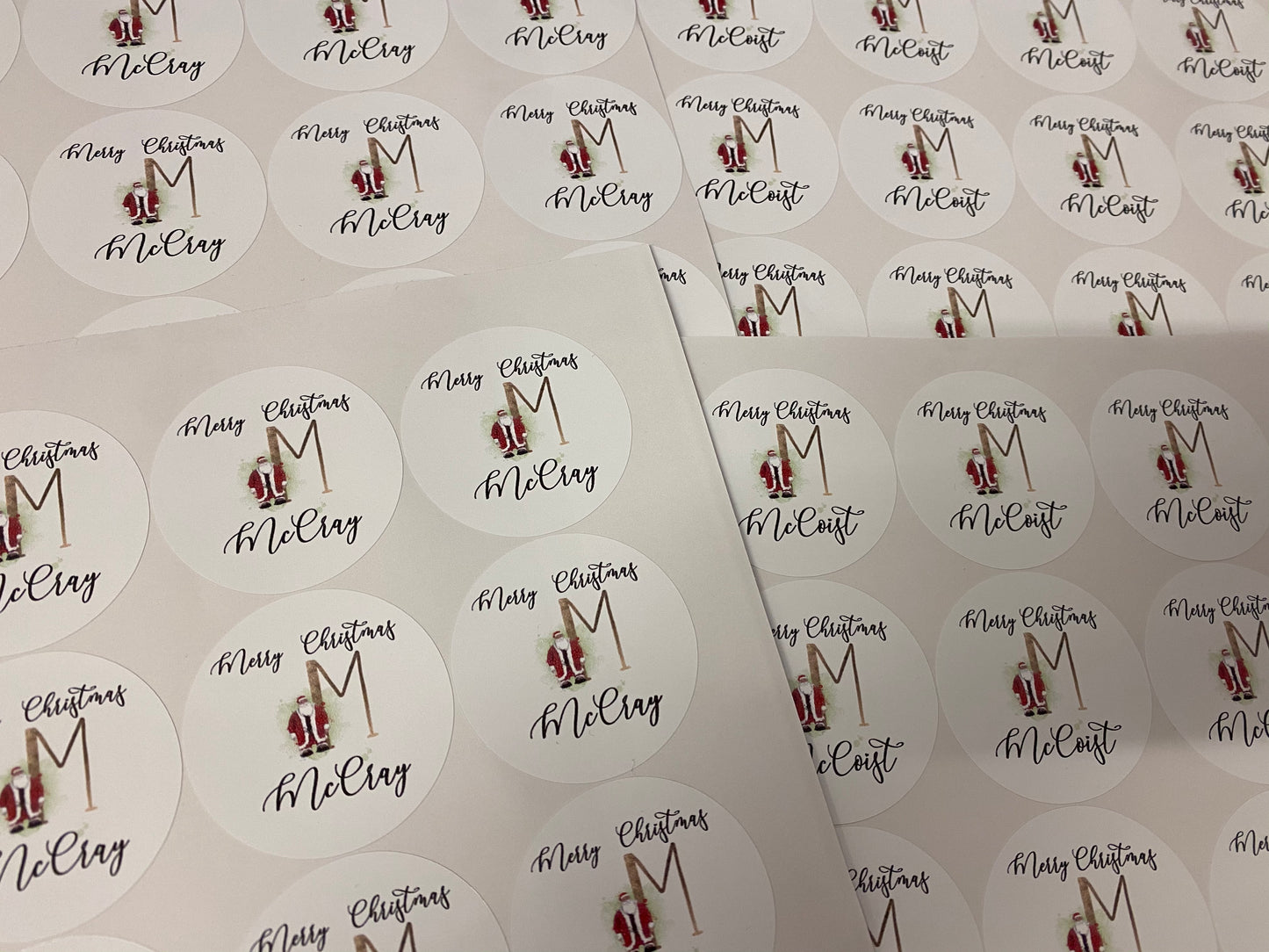 Personalised Christmas alphabet stickers