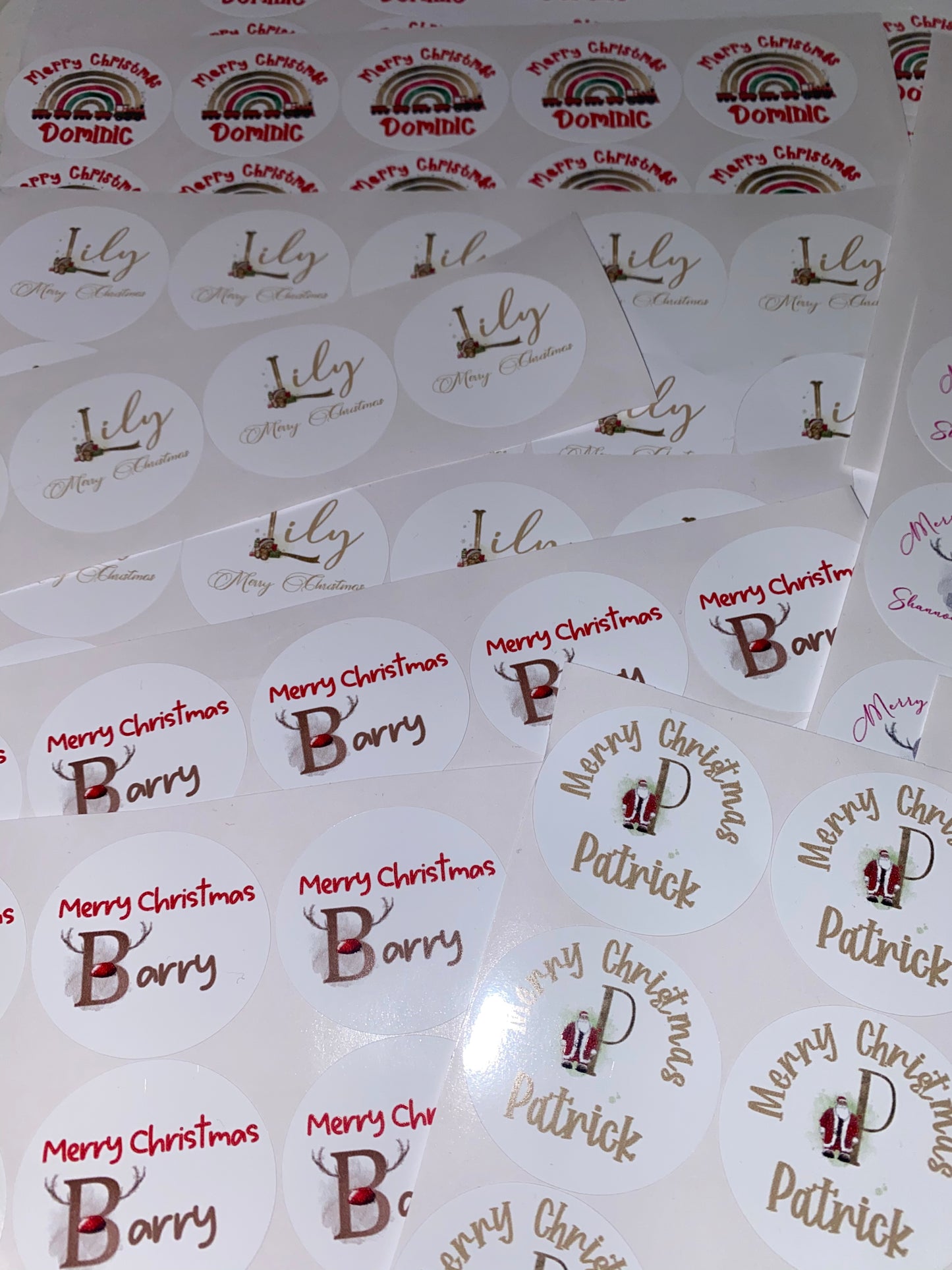 Personalised Christmas alphabet stickers