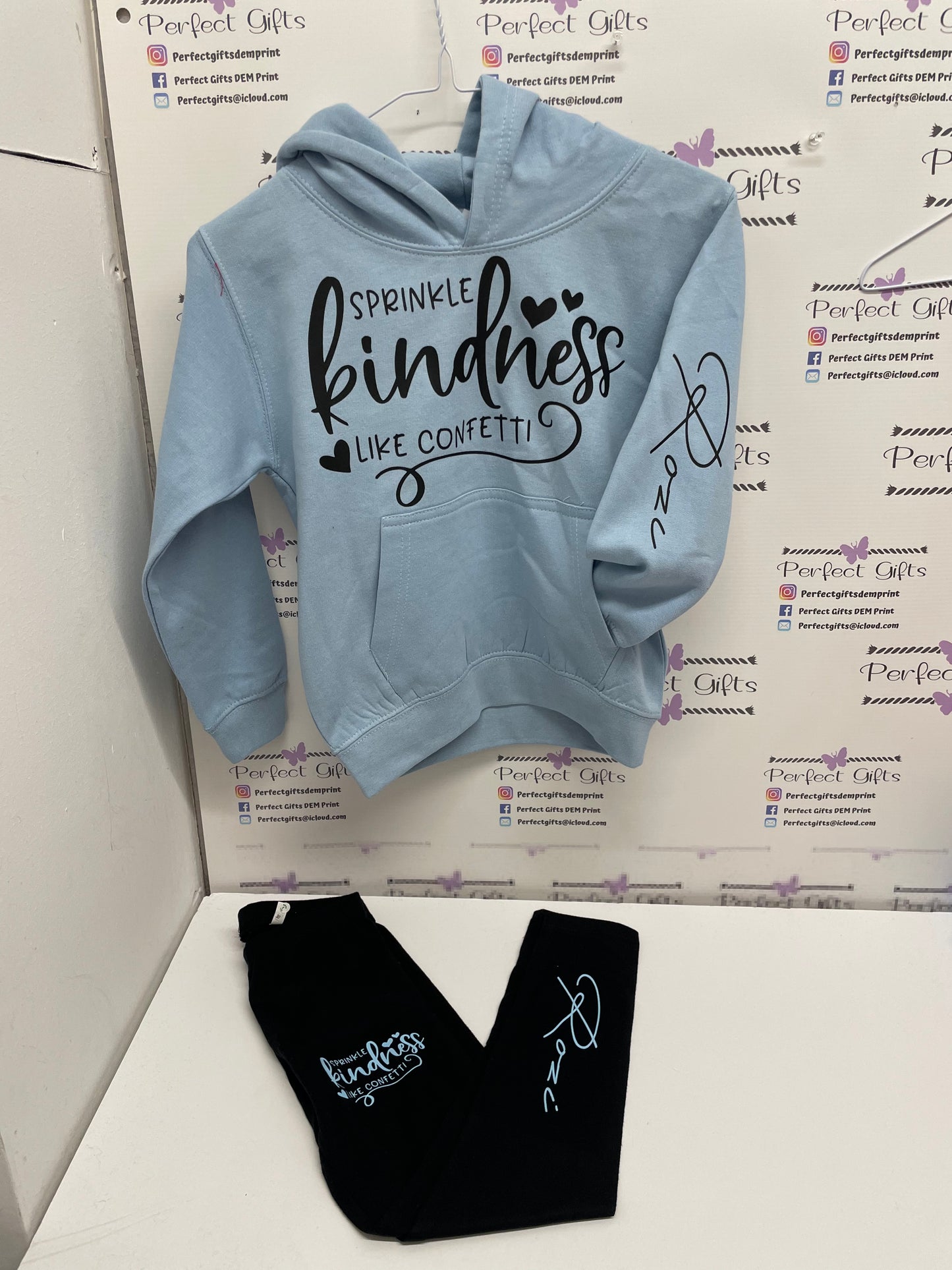 Sprinkle Kindness hoodie and leggings, childrens hoodie set