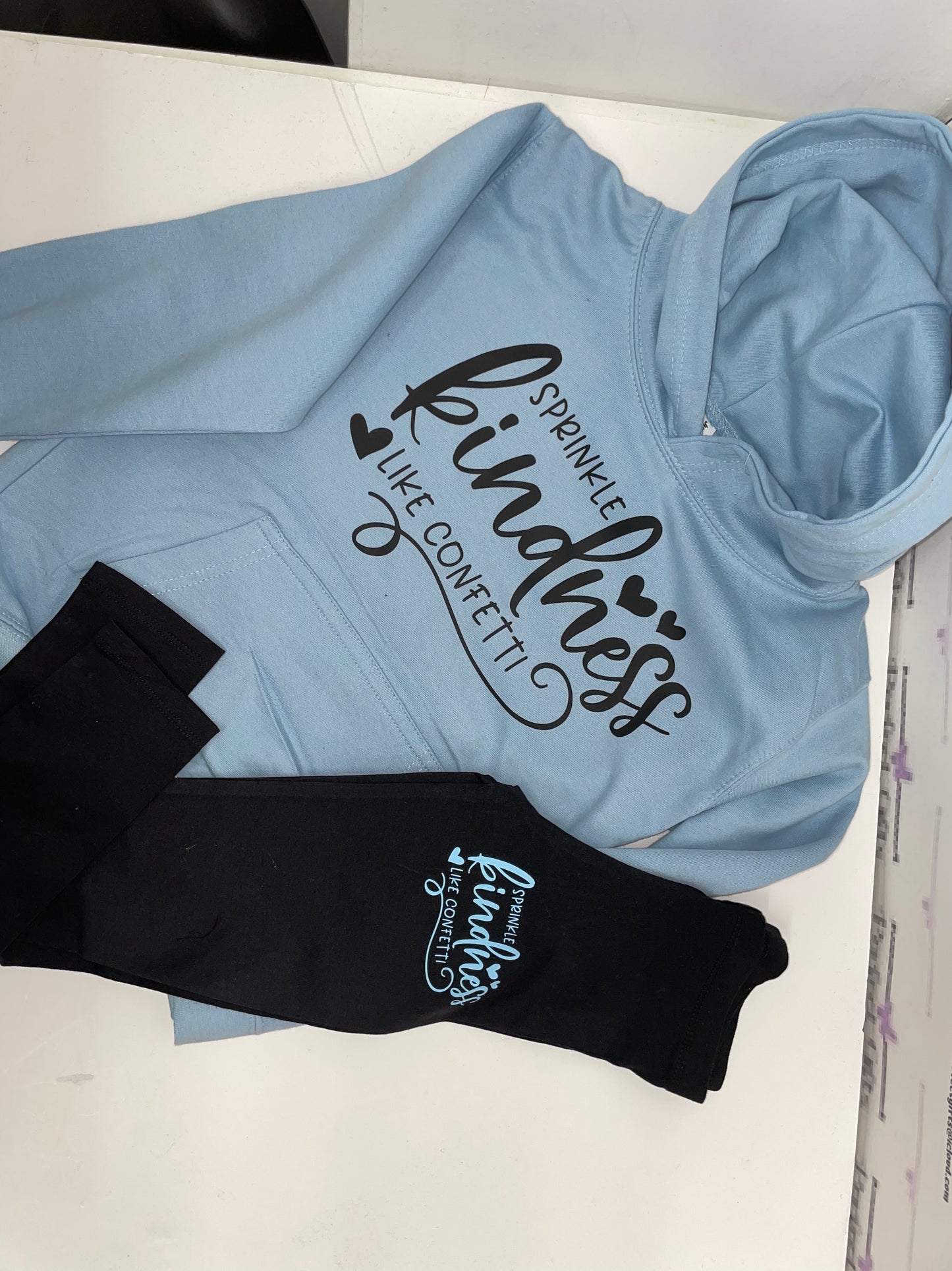 Sprinkle Kindness hoodie and leggings, childrens hoodie set