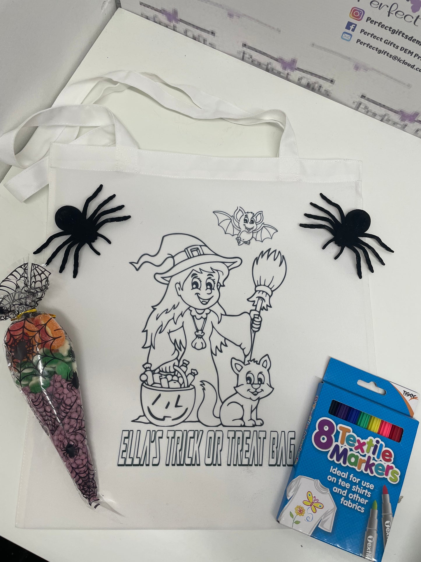 Halloween colour your own trick or treat bag