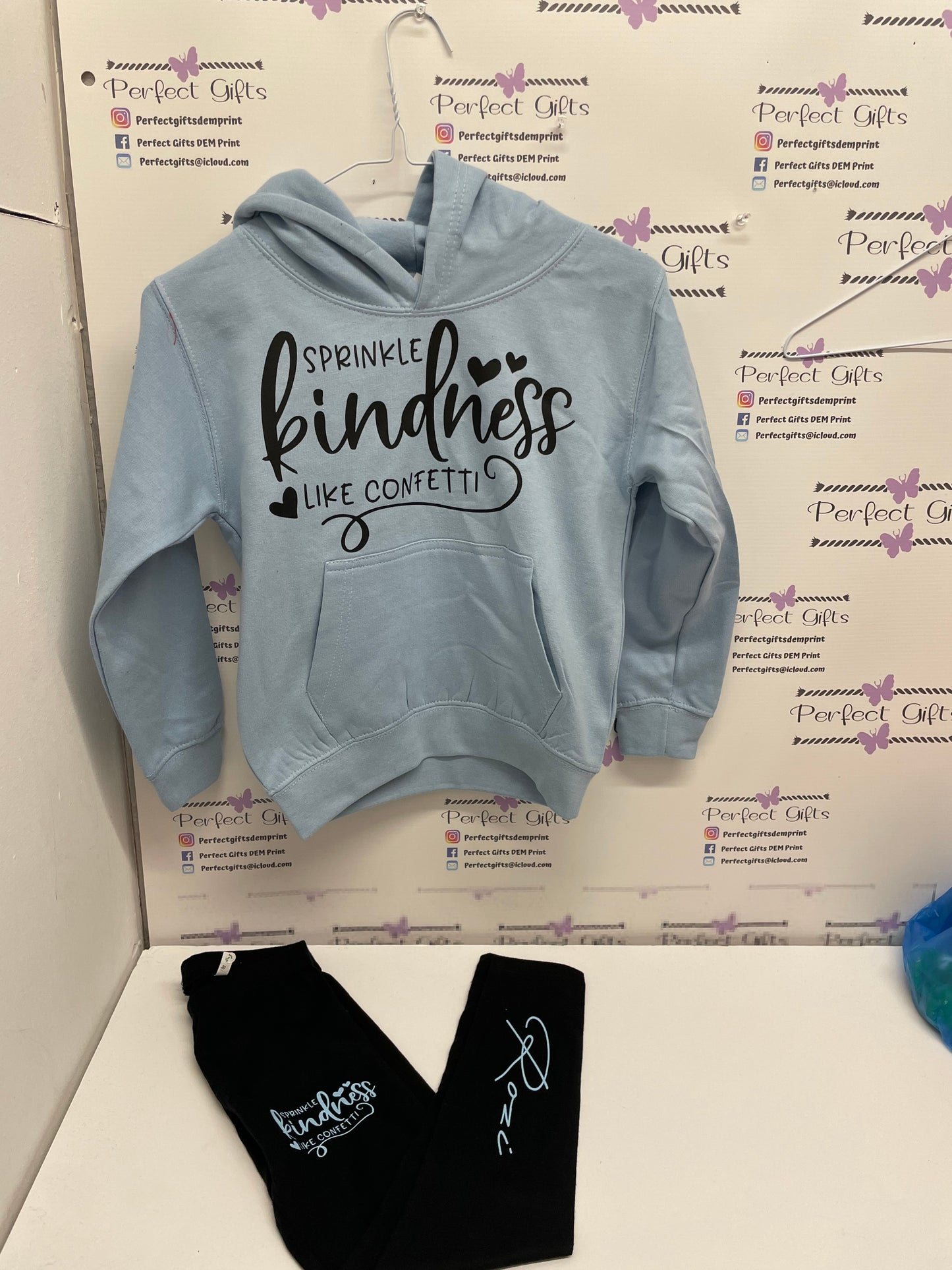 Sprinkle Kindness hoodie and leggings, childrens hoodie set