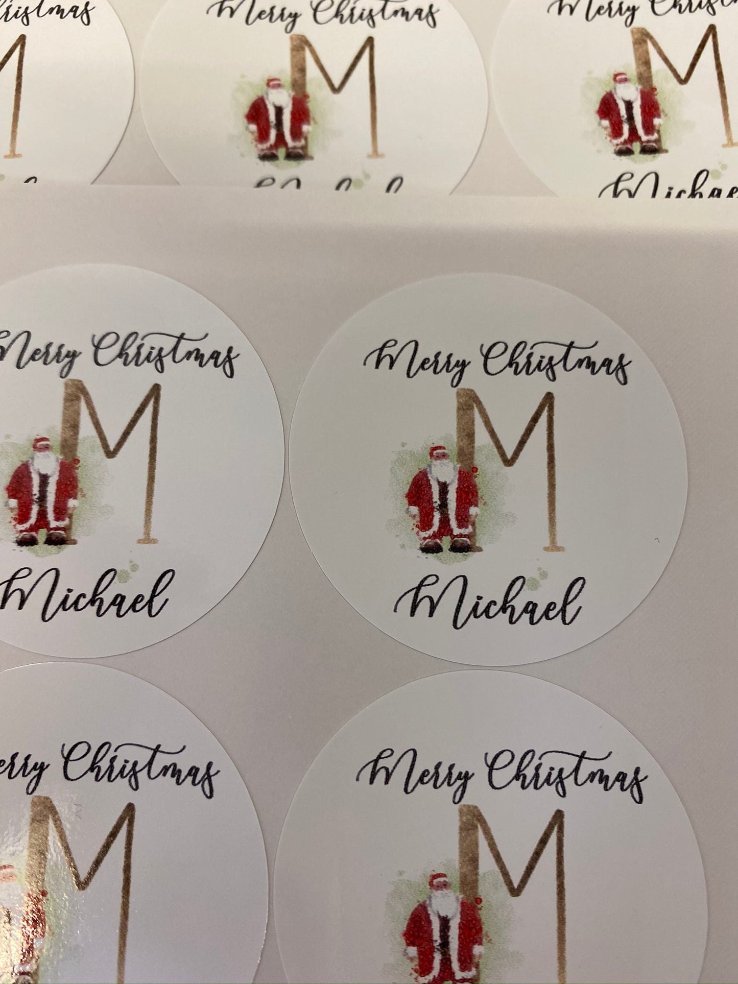 Personalised Christmas alphabet stickers