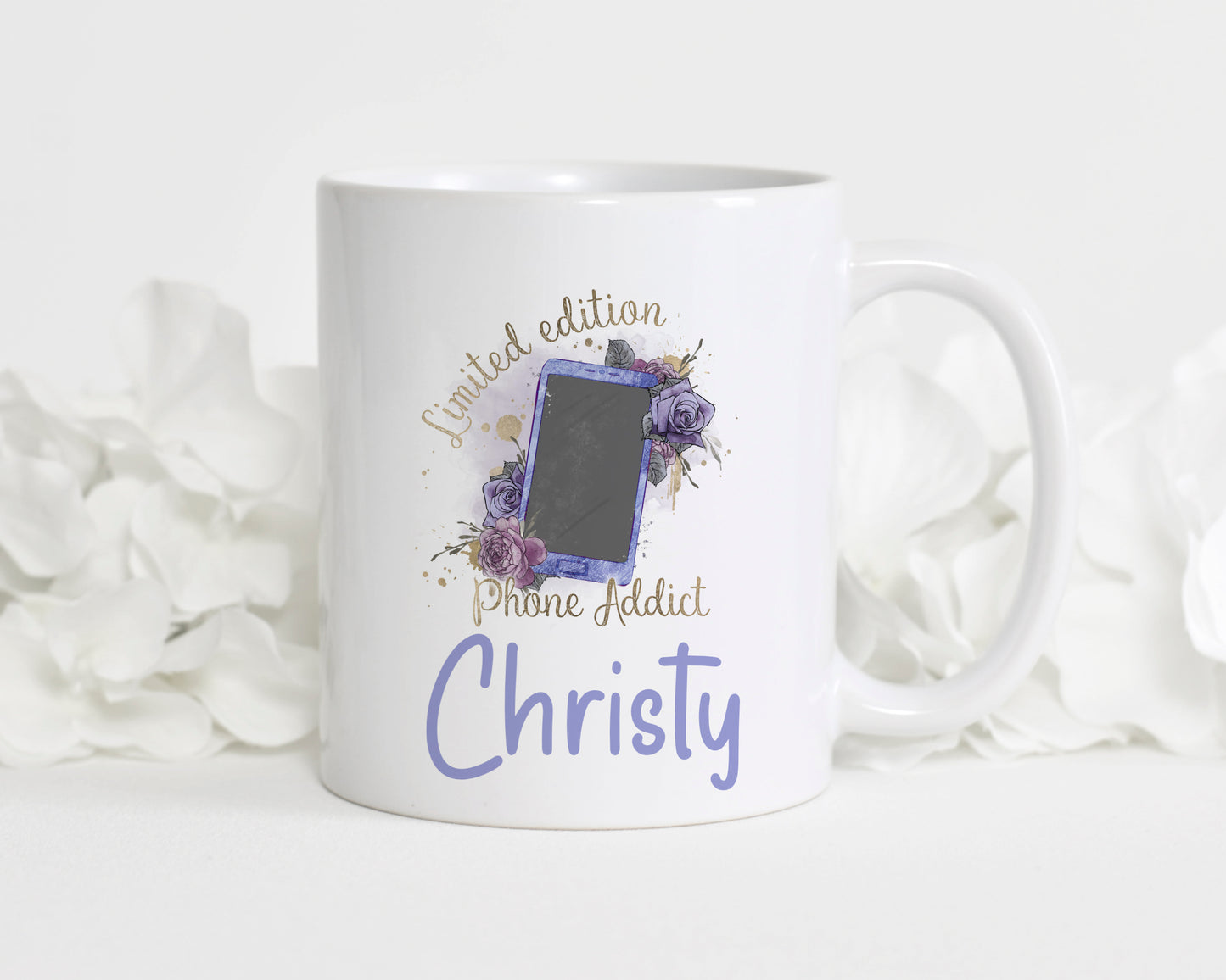 Phone addict Personalised Mug, Teenage Gift,