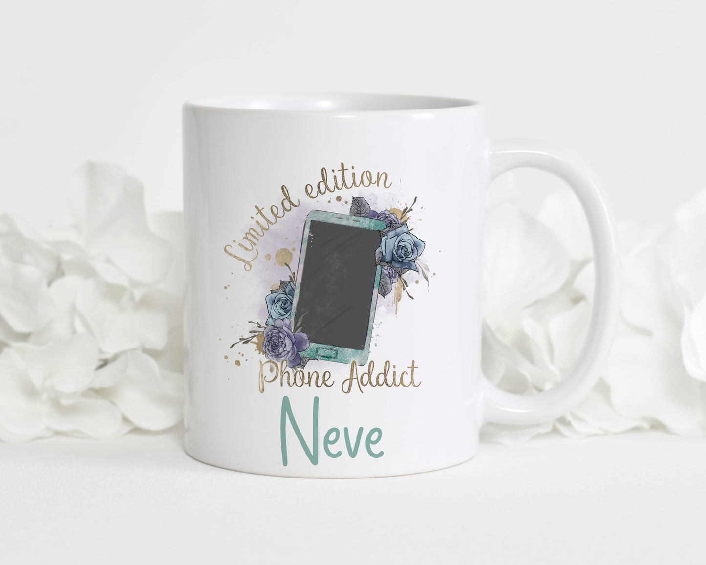 Phone addict Personalised Mug, Teenage Gift,