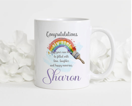 New home rainbow mug , personalised gift