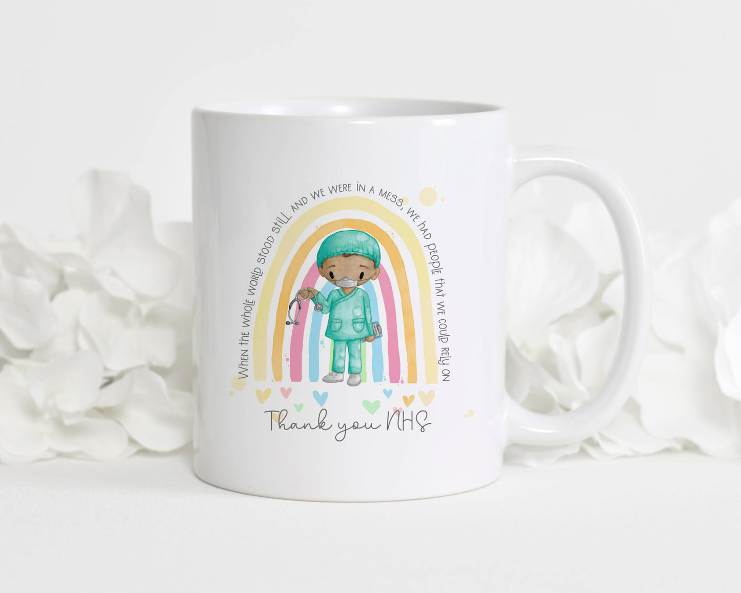 Thank you Nhs Rainbow Personalised mug, Gift for Nhs Staff