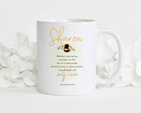 Self love mug, bee inspired mug, personalised gift